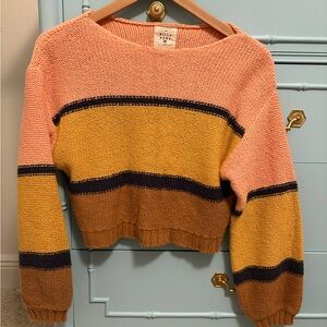Billabong Peach and Mustard Striped Sweater